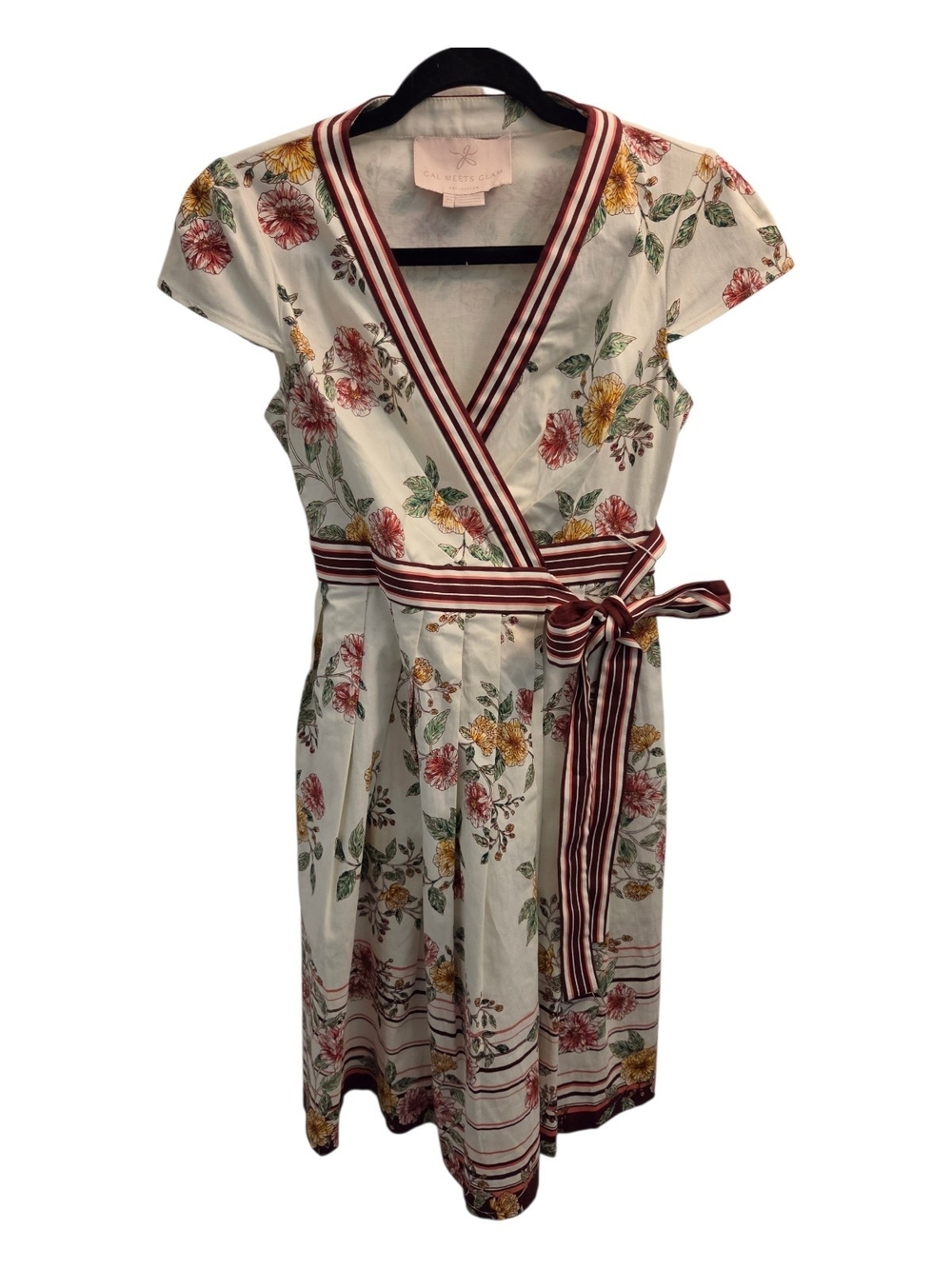 Gal Meets Glam Teresa Floral Wrap Dress Sz 0 Petite